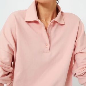 Tuckernuck Pomander Place Bode Pink Polo Sweatshirt